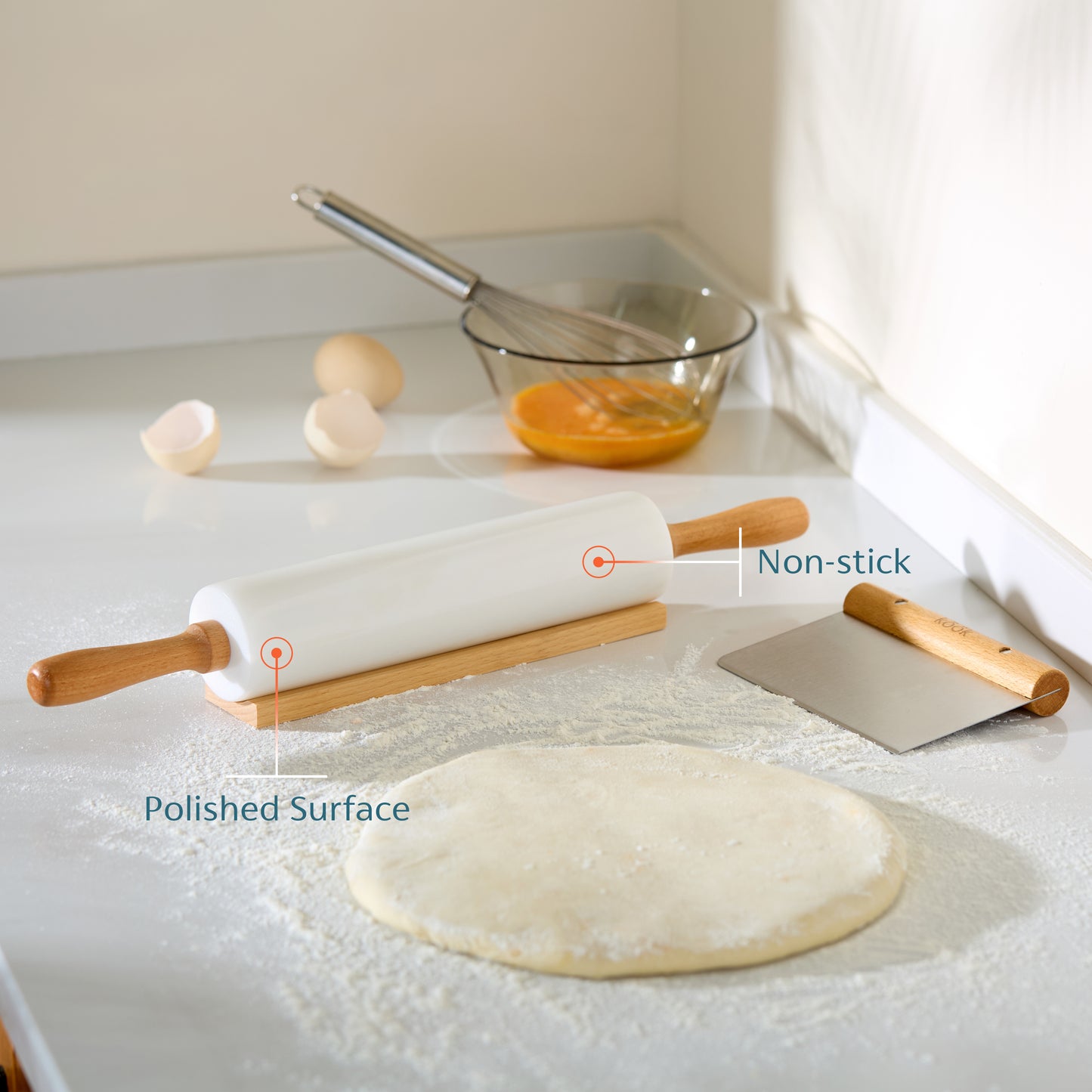 MARBLE ROLLING PIN SET