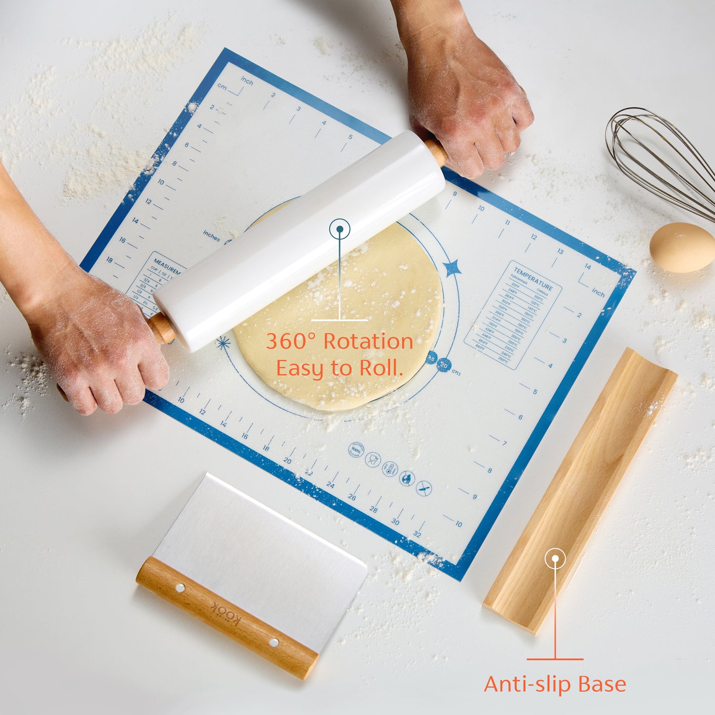 MARBLE ROLLING PIN SET