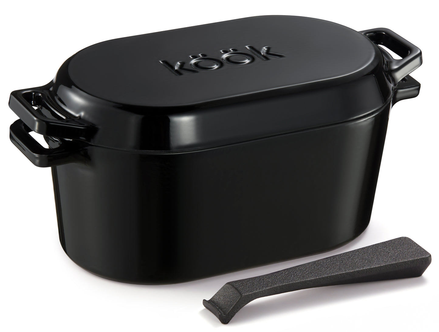 OBLONG DUTCH OVEN, 3.4 QT, BLACK