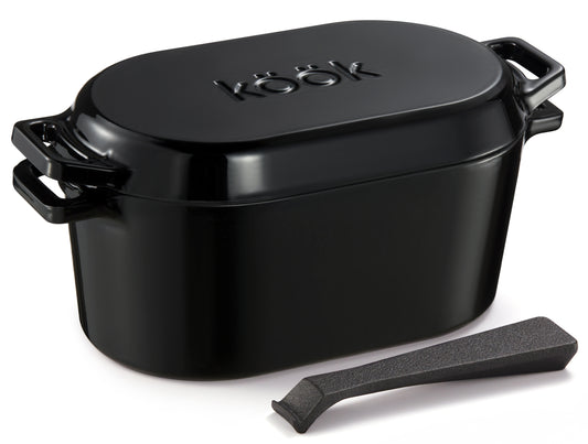 OBLONG DUTCH OVEN, 3.4 QT, BLACK
